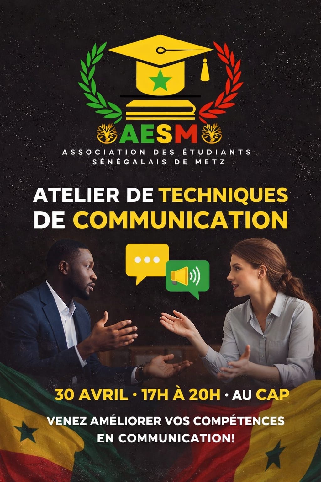 Affiche de l’atelier de techniques de communication de l’AESM