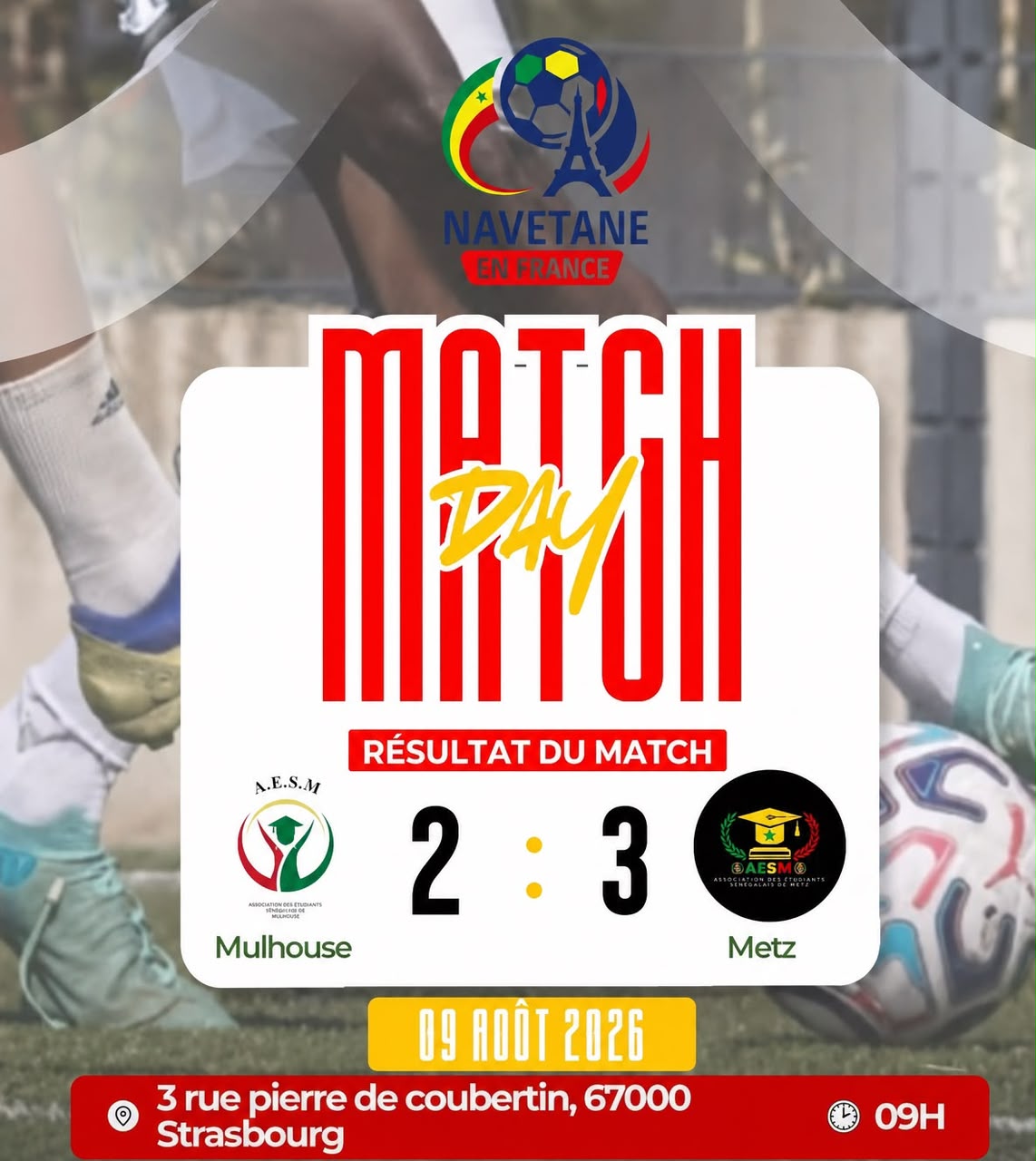 Affiche du match de football entre Mulhouse et Metz