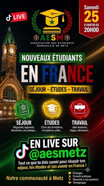 Affiche de l’émission consacrée aux nouveaux étudiants en France